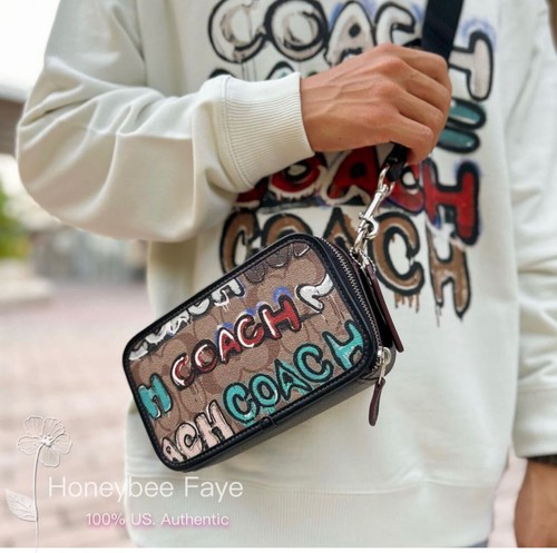 Bandolera Coach Wyatt nueva con etiquetas en lona exclusiva/en bloque de colores - Imagen 18 de 144