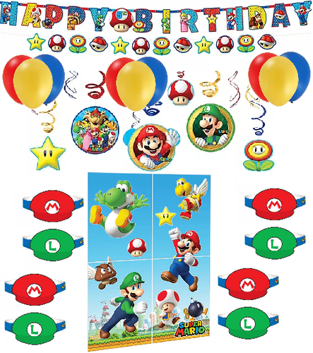 MARIO BROS BIRTHDAY PARTY DECORATION 