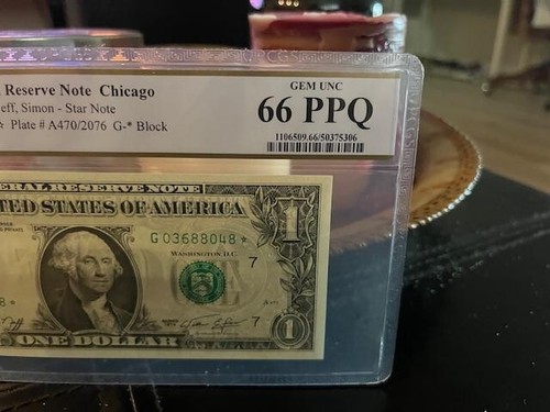 1974 $1 FRN FR1908-G* PCGS 66 EPQ, Chicago Star Note S/N G 03688048*! BEAUTIFUL - Picture 2 of 3