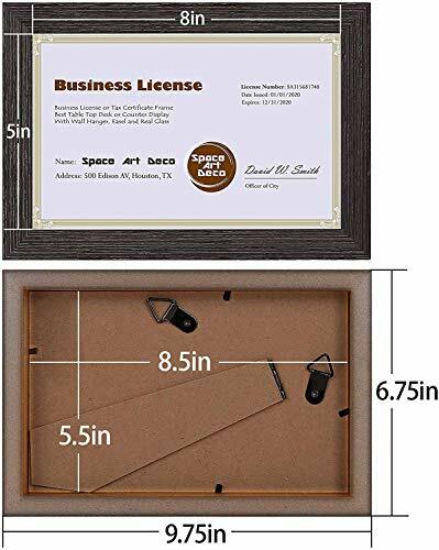 2 Pack 5.5x8.5 Brown Picture Frame for Certificate Document D-Ring Wall/Tabletop - Picture 7 of 7