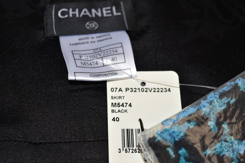 $2200 NEW Chanel Wool Tweed MIDI Skirt Black Check Houndtooth Pencil 40 42 44 - Picture 15 of 20