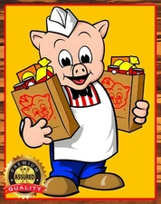 Piggly Wiggly - Mascot - Restored - Metal Sign 11 x 14
