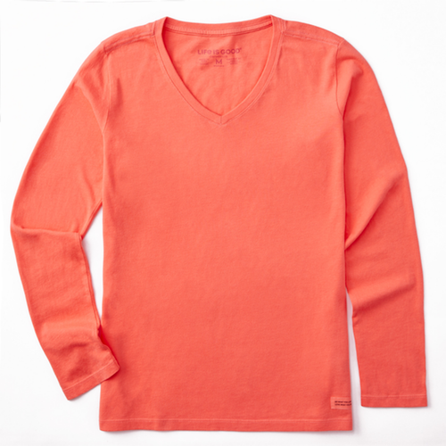 Camiseta Life Is Good para Mujer LS Crusher Lite Vee Cuello en V Lisa Mediana - Imagen 11 de 14