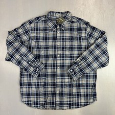 VTG Eddie Bauer Men  s 2XL Relaxed Fit Plaid Flannel Button Down Shirt NEW