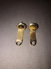 Genuine Tiger's Eye Wraparound Mesh Watchband Vintage Cuff Links