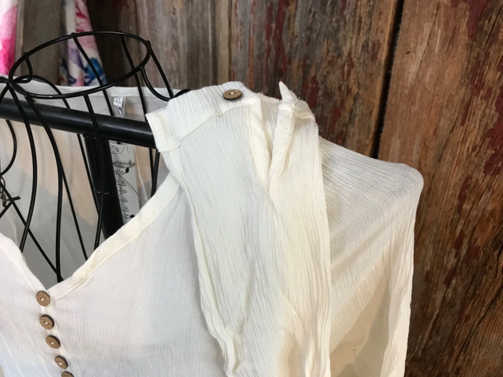 OFF WHITE Abito Hanyi Fushi maxie nuovo con etichetta doppio strato Boho tg.XL bianco sporco.....h7