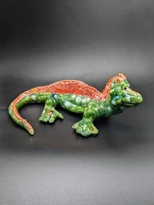 Whimsical ceramic lizard-full of personality-9" in the manner of Stacy Lambert
