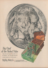 1955 Mars Milky Way Candy Bar Big Chief of The Nickel Tribe Vintage Print Ad