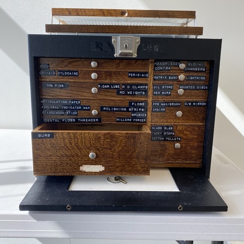 1900’s Gerstner Chest Oak Wood W/ KEY 13 Drawer Machinist Dental Tool
