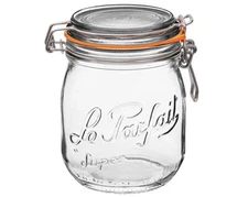 Le Parfait Super Jar - 500ml French Glass Canning Jar, w/ Airtight Rubber Lid 