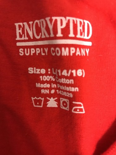 Large (14/16) Ecrypted Supply Company New Girls Long Sleeve Red Tshirt - Picture 9 of 9