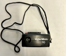 Vintage Vivitar Micro 110 Pocket Spy Camera Black With Cord