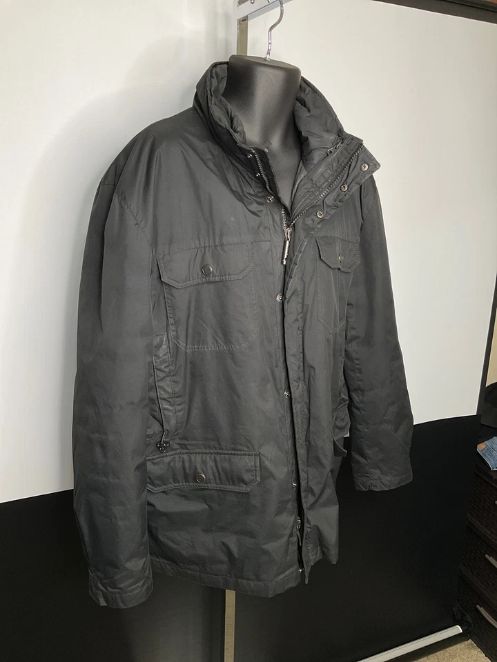 XL Hawke & Co Mens Coat Jacket Hidden Hood Black - Image 2 of 4