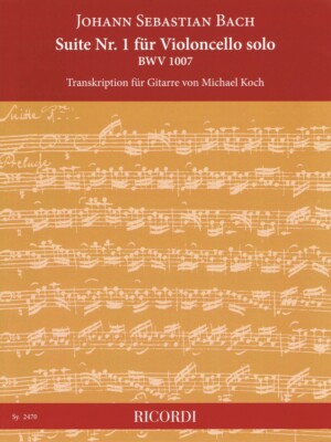 Suite No. 1 for Cello Solo BWV 1007 Sheet Music transcription GUITAR 050602062