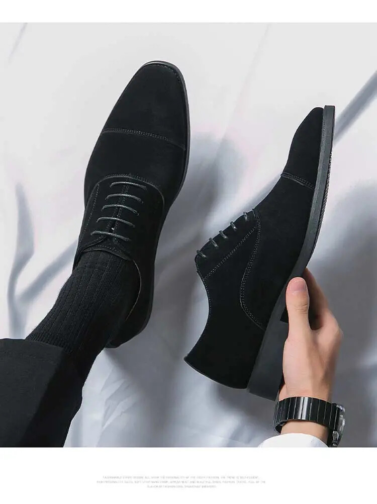 SAOLA Scarpe da uomo formali in pelle scamosciata tendenza autunno stringate scarpe eleganti inglesi