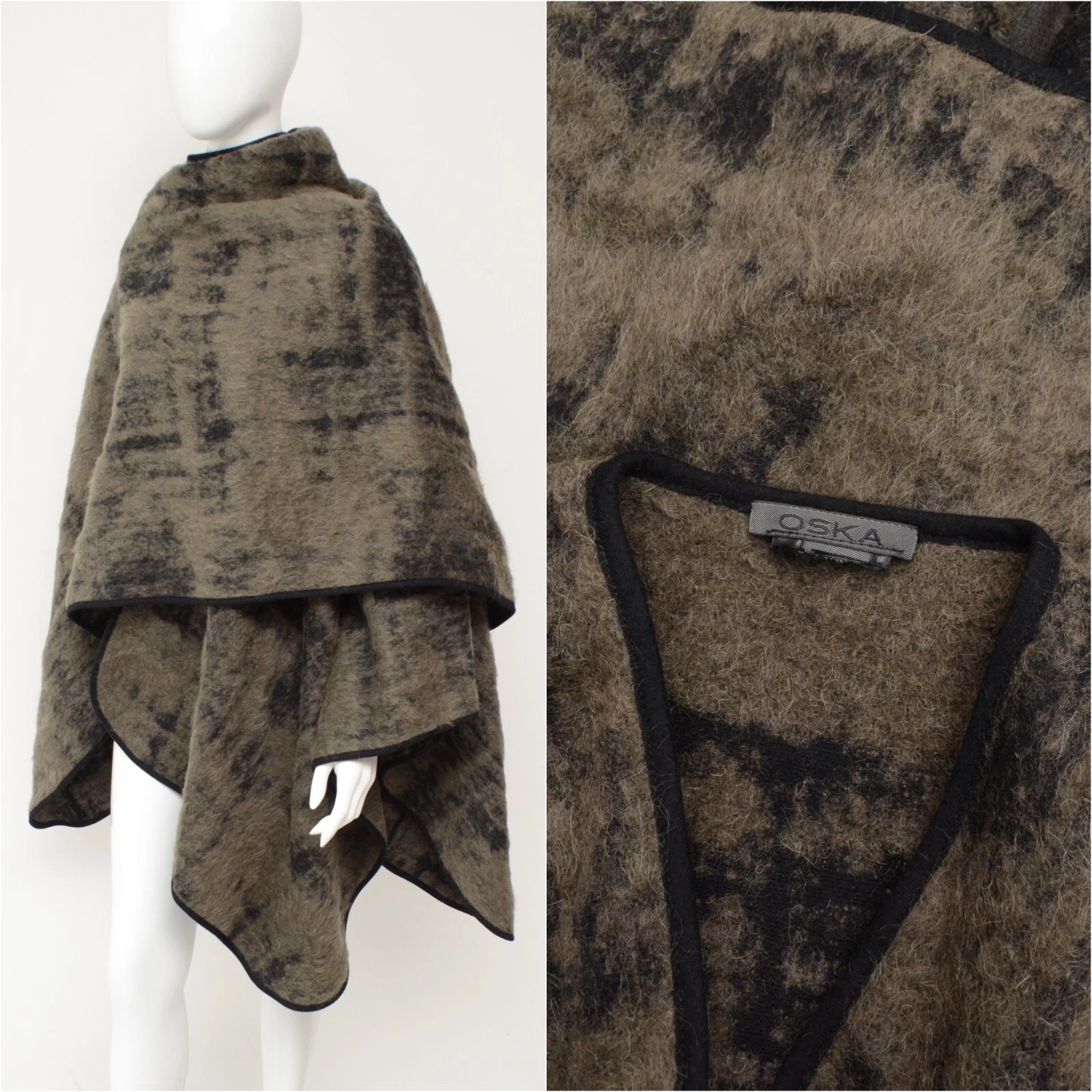 Authentic Rare Oska Wool Poncho Coat Jacket One Size
Opens in a new window or tab