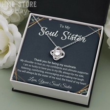 Best Friend Necklace Knot To My Soul Sister Friendship Unbiological Sister Gifts