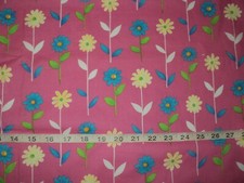NEW Elegant Colorful Daisy Pink 100 Cotton Sold by 1/2 Yard More Available