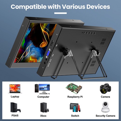 Eyoyo Portable Monitor 12inch Screen HDMI IPS Computer Laptop PC CCTV Display - Photo 7/11