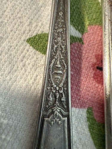 Lot 2pc Silverplated 1847 Rogers Brothers Antique 9.5” Knife Teaspoon Railway - Picture 2 of 22