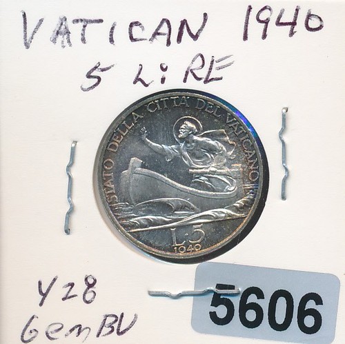 VATICAN 1940 - BU - 5 LIRE BOAT - CHOICE BU - #5606
