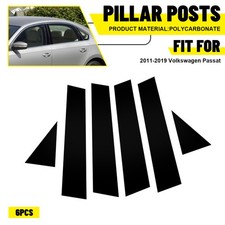 For 2011 2012 2013-19 Volkswagen Passat 6pcs Black Pillar Post Door Window Cover