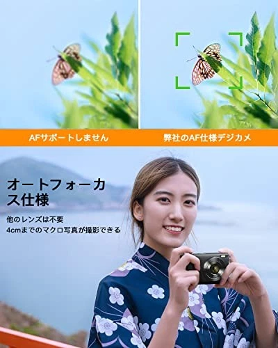 LECRAN Cámara Digital 44MP 1080P AF 2.4 Pantalla 32GB USB-C Carga Negro - Imagen 2 de 4