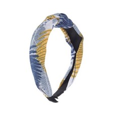 Grace Star Pattern Wide Cross Knot Headbands for Women Navy Blue 1 Pc