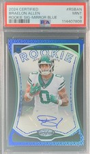 BRAELON ALLEN RC /75 2024 Certified Rookie Signatures BLUE MIRROR PSA 9 MINT