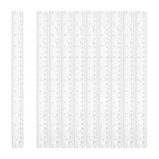 12 Pcs 12" Plastic Rulers Clear White Straight Ruler with Hole for Home Office