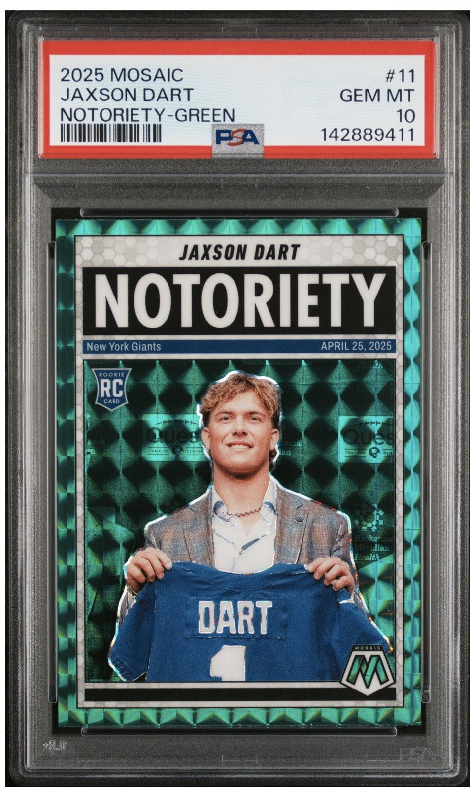 Jaxson Dart Panini Mosaic Notoriety #11 Green