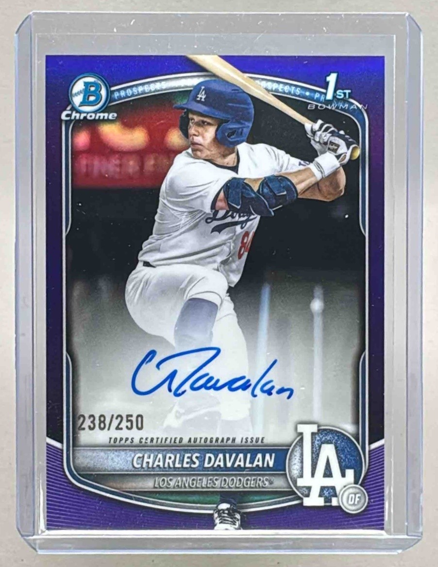 Charles Davalan 2025 Bowman Chrome Draft Purple Refractor Auto 1st RC /250