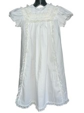 Vintage ALEXIS White Baptism Christening Long Gown Dress Lace USA 9 Months