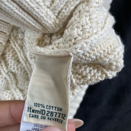 Neu mit Etikett L.L. Bean Damen beige 100% Baumwolle Knopfleiste Strickjacke Pullover, Größe M - Bild 10 von 14