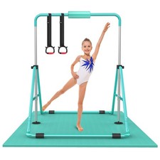 Gymnastic Bars for with Adjustable Height, Folding Gymnastic Training Kip Bar...