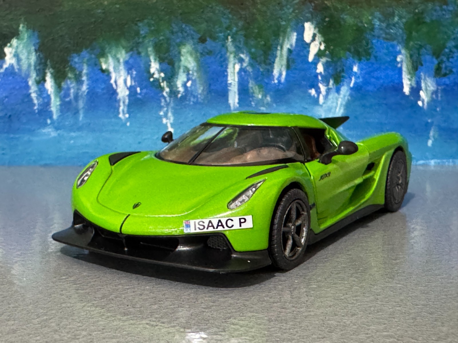 Personal Nanme plate GREEN Koenigsegg Jesko Absolut 1:36 Diecast Gift Sleeve