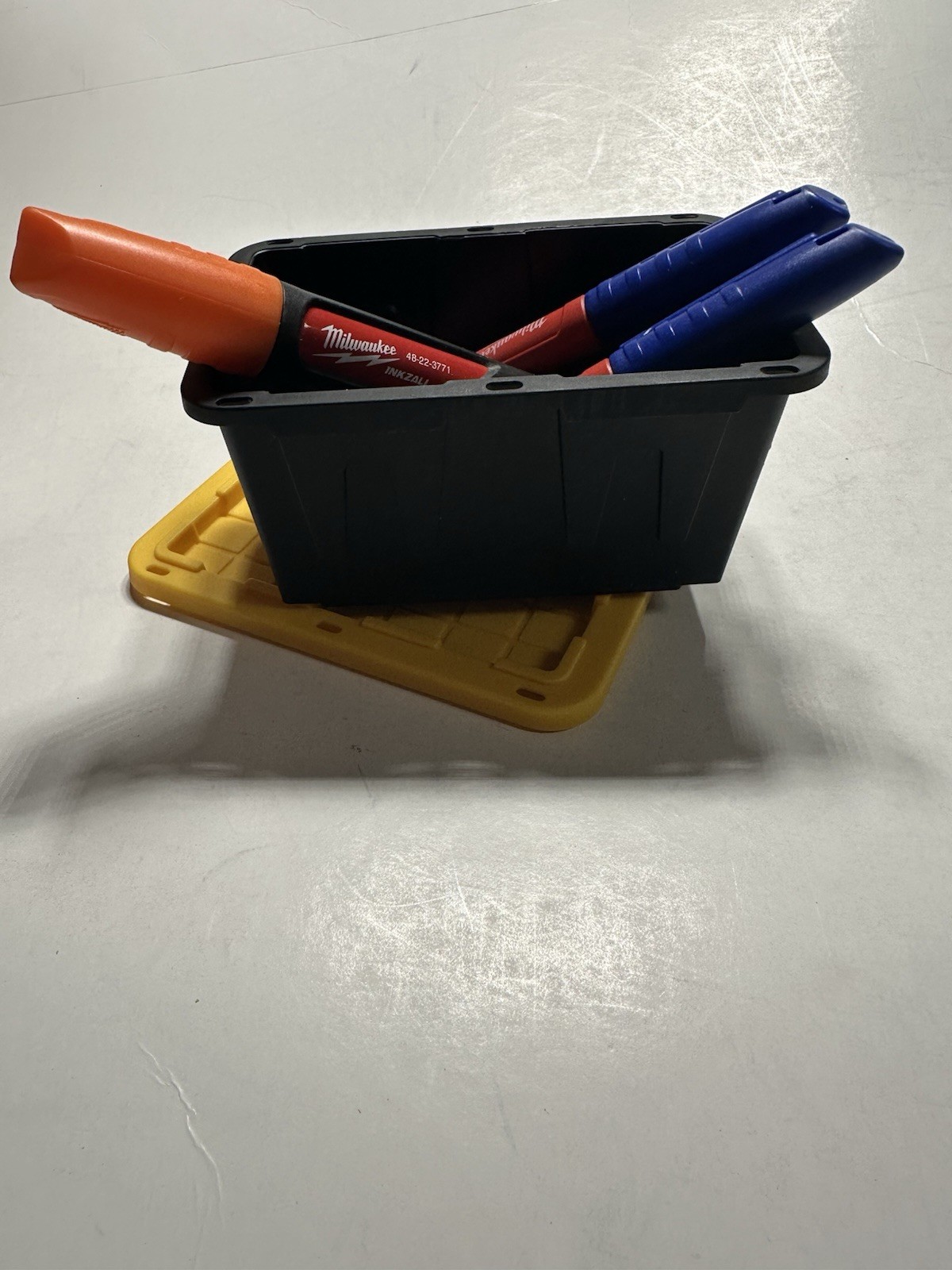 Teeny Commander MINI Black Stackable Tote 0.38QRT with Standard Snap Lid