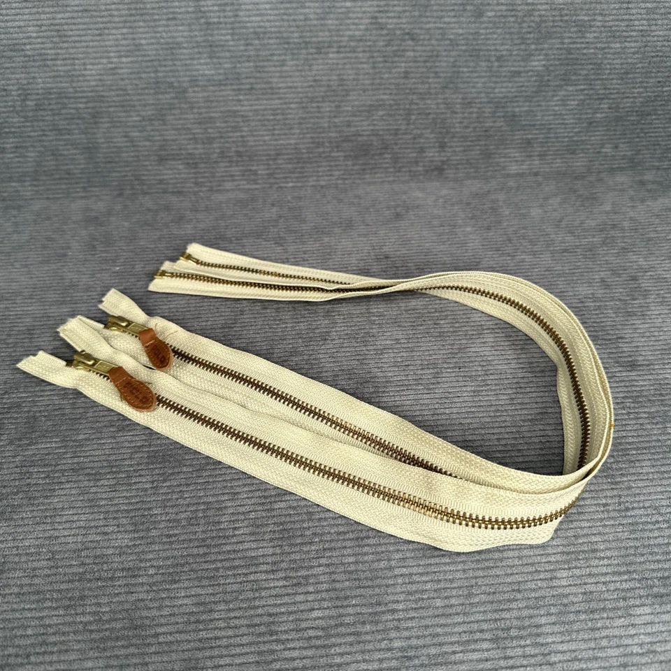 Винтажные молнии 90-х Polo Ralph Lauren 25 дюймов кожаная вкладка бежевый Ykk лот из 2 - Изображение 3 из 4