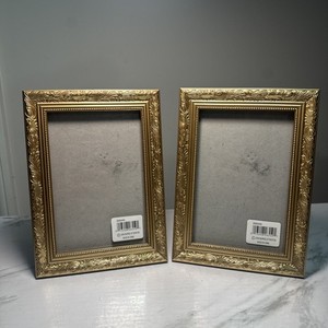 (2) Ornate Picture Photo Frame Gold Baroque Rococo Gallery Style 7 1/2 X 5 1/2in