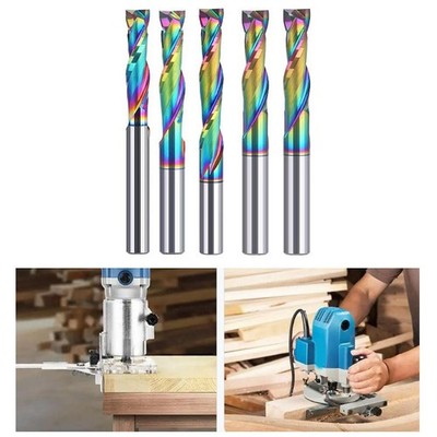 Spiral End Mill Router Bit Double Edged Cutter 2 Flute for Easy Chip Removal