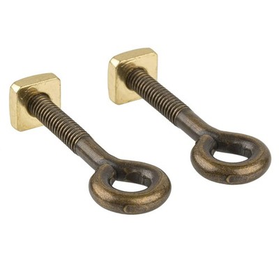 Plain Antique Brass Eye Bolts With Nuts For Bail Pull Mounting Pack Of 2 Screw E