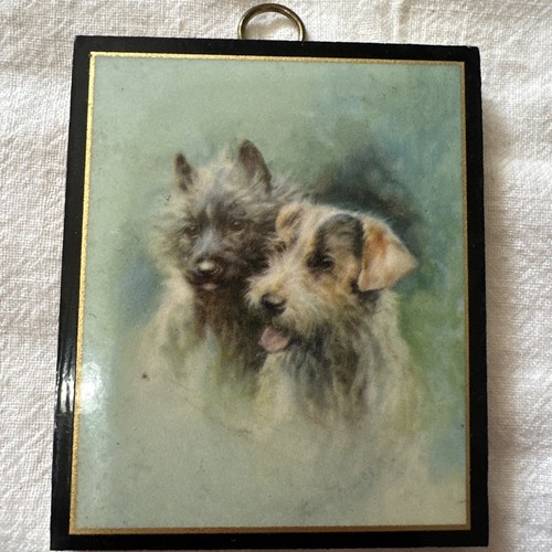 Vintage 1930’s Collectable Wall Hanging W/Jack Russell Terrier & Cairn Terrier