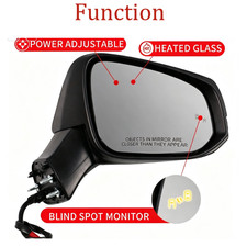 Side Mirror For 2019-2024 Toyota Rav4 Power Heated Lamp Bsm Right Passenger Side