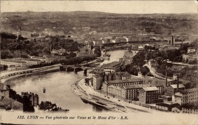 Ak Lyon Rhône,  Flussansicht, Mont d'Or,  - 4937461