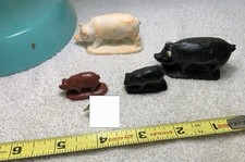 Vtg plastic barnyard Pigs figurines Lot Of 4 USA