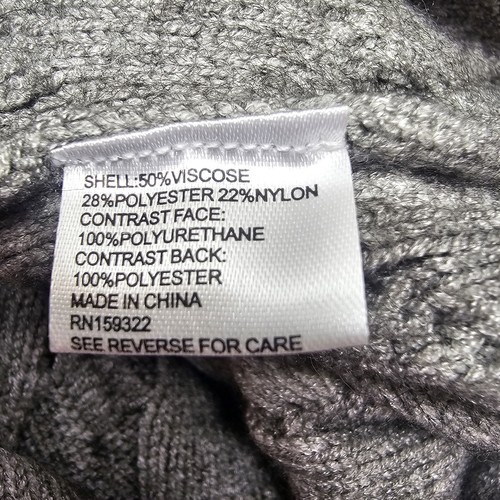 NWT Evereve Harlow Pullover Cable Sweater Women's XS Gray Faux Leather Sleeve - Picture 5 of 6