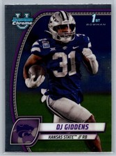 DJ Giddens 2024 Bowman University Chrome #33 Kansas State Wildcats 1st Bowman
