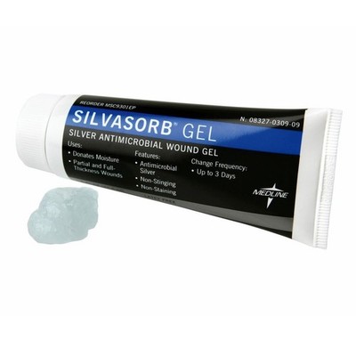 Medline SilvaSorb Antimicrobial Wound Gel, 3oz. Tube (REF # MSC9303EP) Exp.08/27