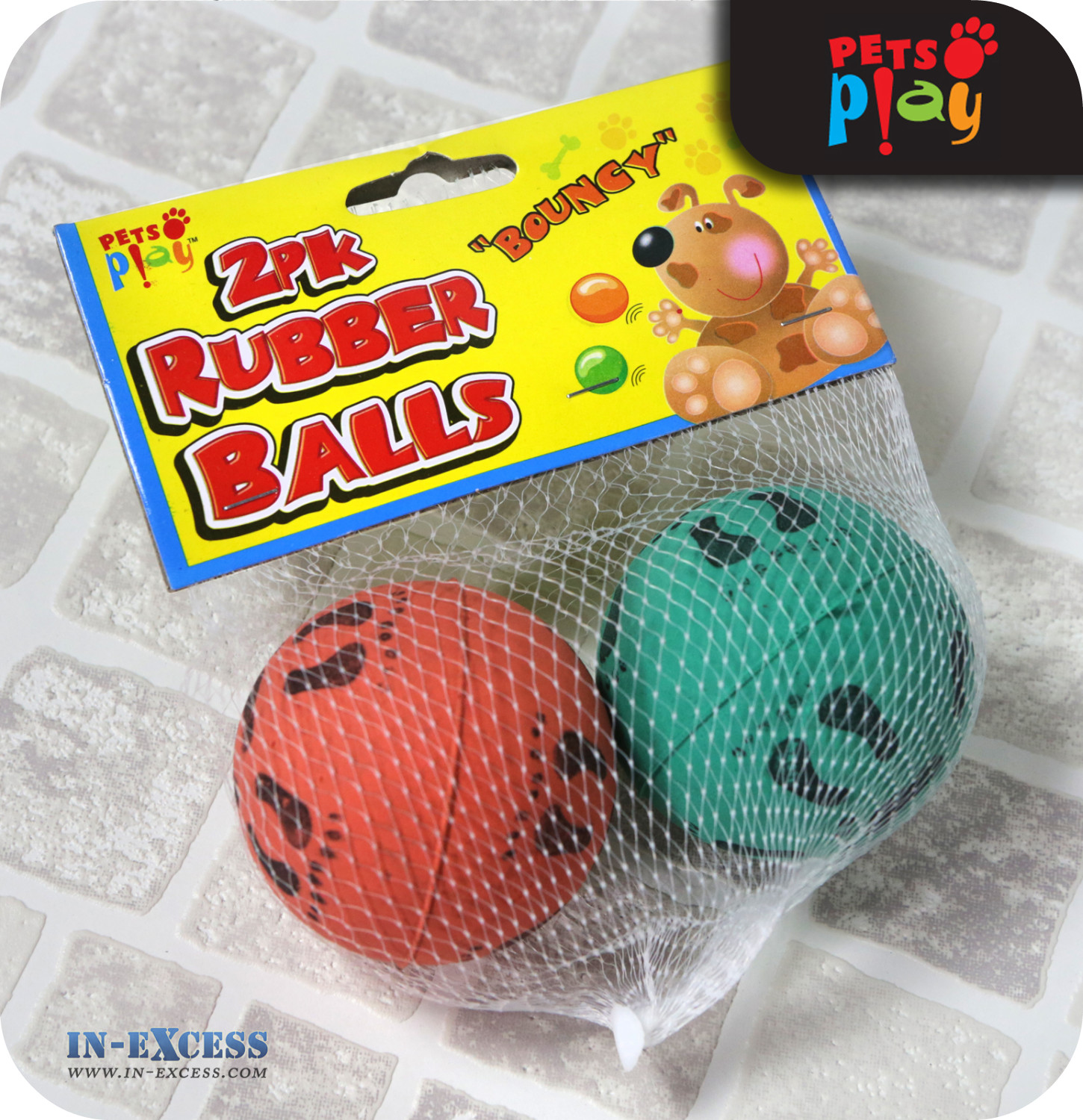 Pets Play Bouncy Rubber Balls - Pack of 2