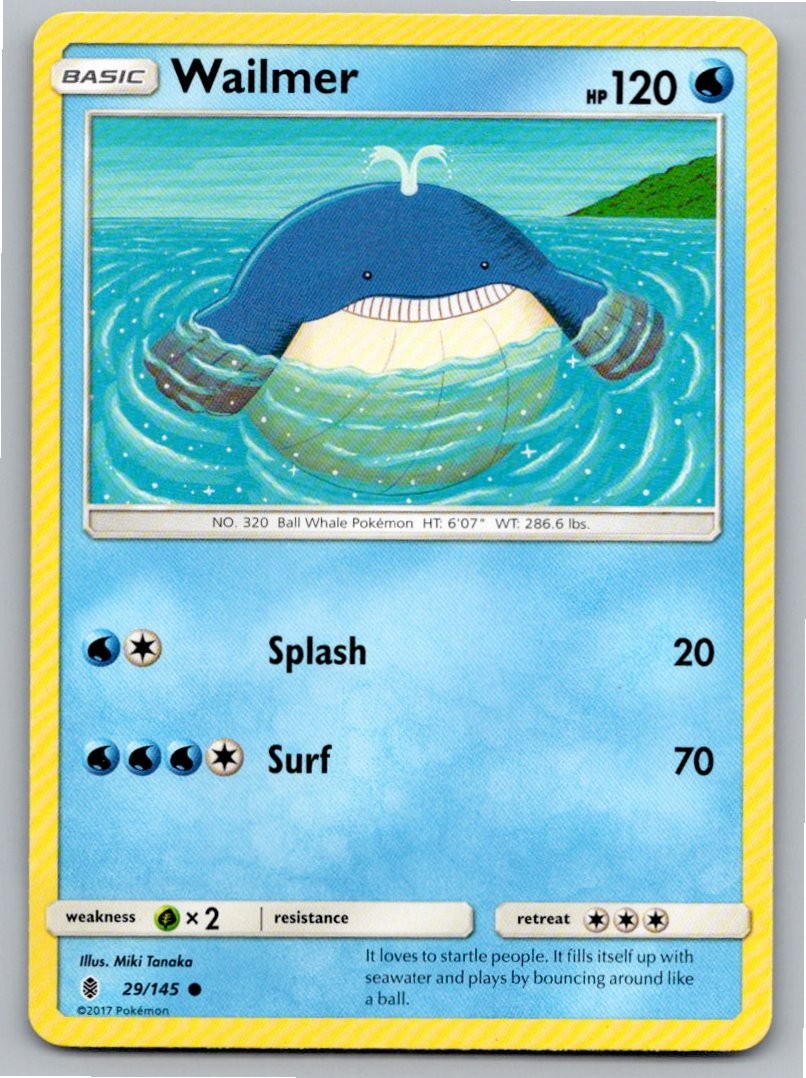 2017 POKEMON WAILMER GUARDIANS RISING 29/145 C NM A92018 FREE S&H